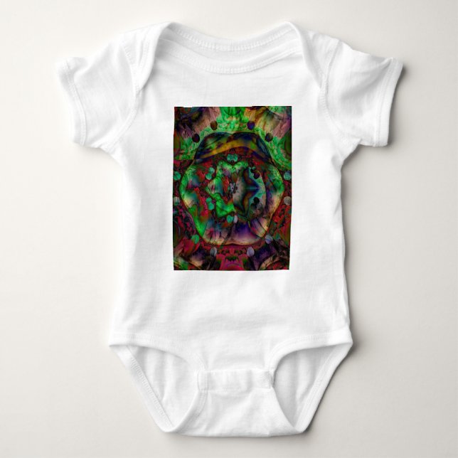 Pretty Flower Burst Abstract Baby Bodysuit (Front)