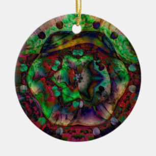 Pretty Flower Burst Abstract Ceramic Tree Decoration