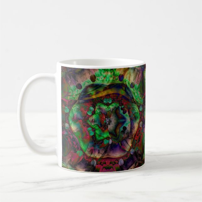 Pretty Flower Burst Abstract Coffee Mug (Left)