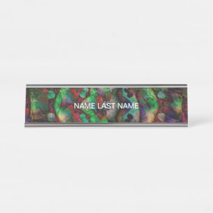 Pretty Flower Burst Abstract Desk Name Plate
