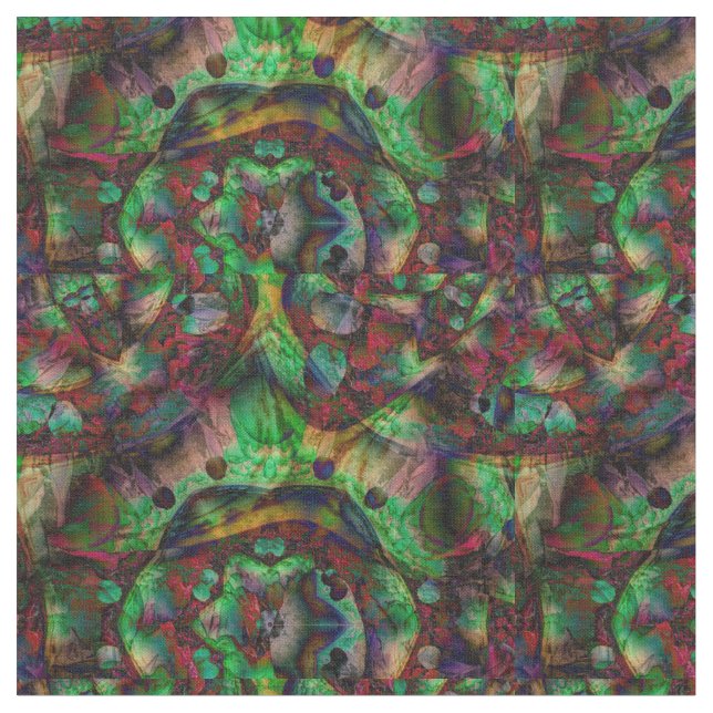 Pretty Flower Burst Abstract Fabric (Close Up)