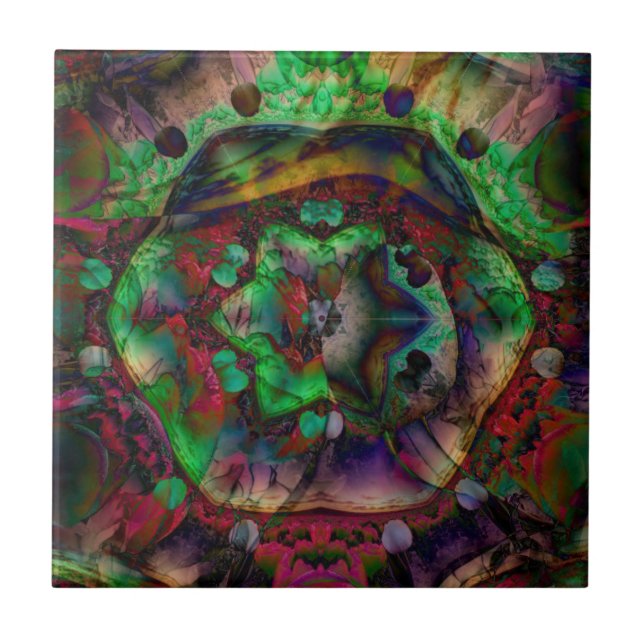 Pretty Flower Burst Abstract Tile (Front)