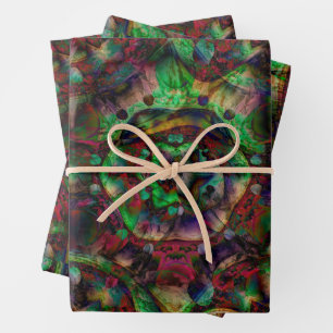 Pretty Flower Burst Abstract Wrapping Paper Sheet