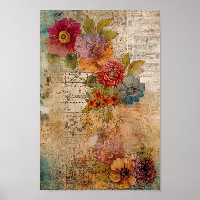 Pretty Flower Collage Poster (Front)