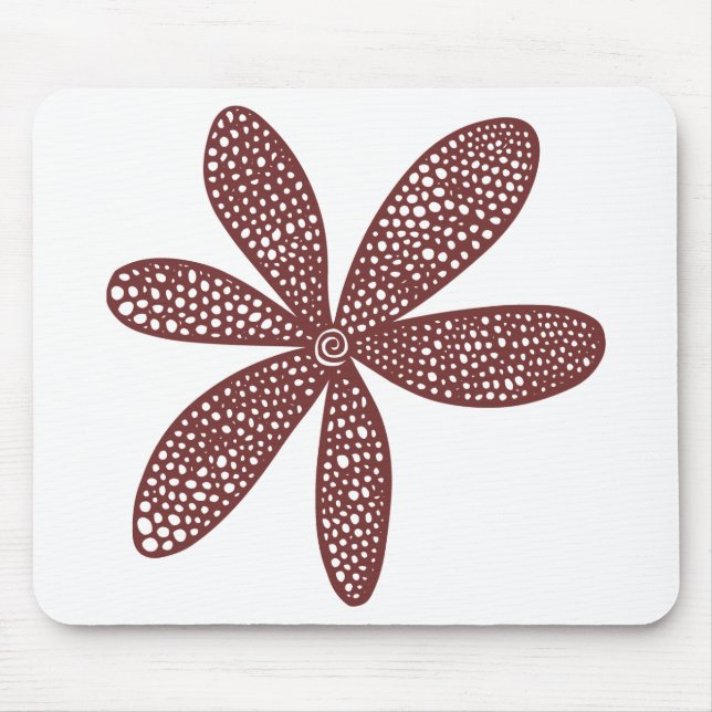 Pretty Flower - Dark Brown Mouse Mat (Front)
