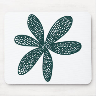 Pretty Flower - Dark Green Mouse Mat