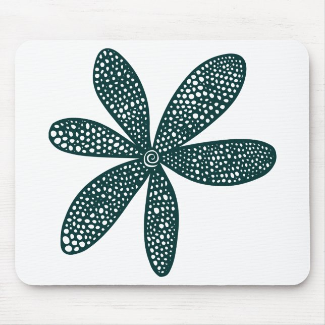 Pretty Flower - Dark Green Mouse Mat (Front)
