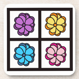 Pretty Flower Drawing Coaster