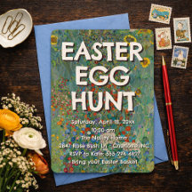 Pretty Flower Easter Egg Hunt Invitation