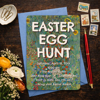 Pretty Flower Easter Egg Hunt Invitation