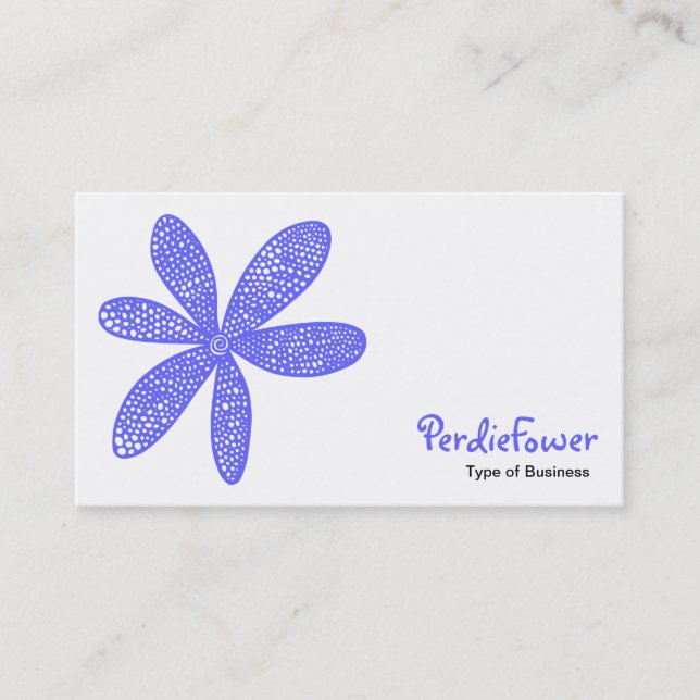 Pretty Flower - Electric Blue 6666FF Business Card (Front)
