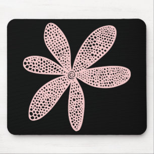Pretty Flower - Faded Pink on Black Mouse Mat