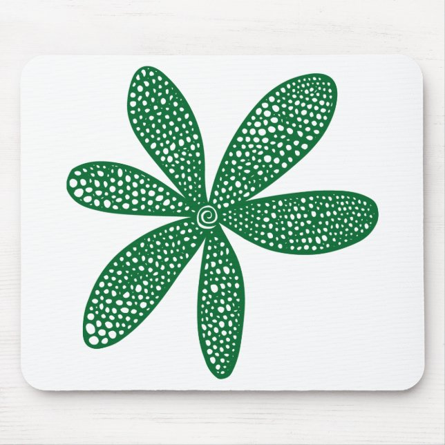 Pretty Flower - Forest Green Mouse Mat (Front)