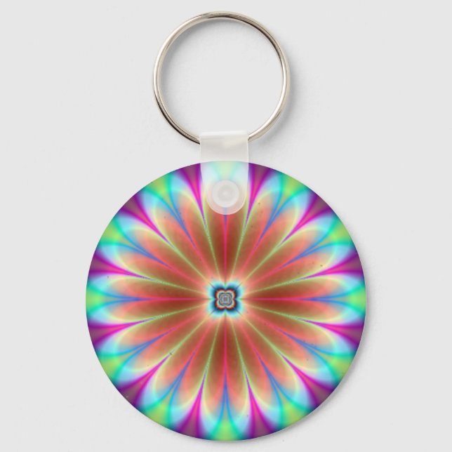 Pretty Flower Fractal Keychain (Front)