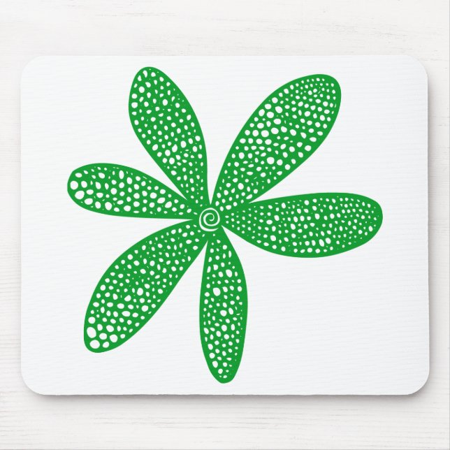 Pretty Flower - Grass Green Mouse Mat (Front)
