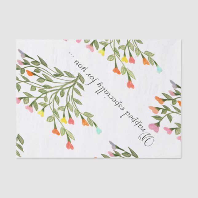 Pretty flower heart tissue paper (Front)