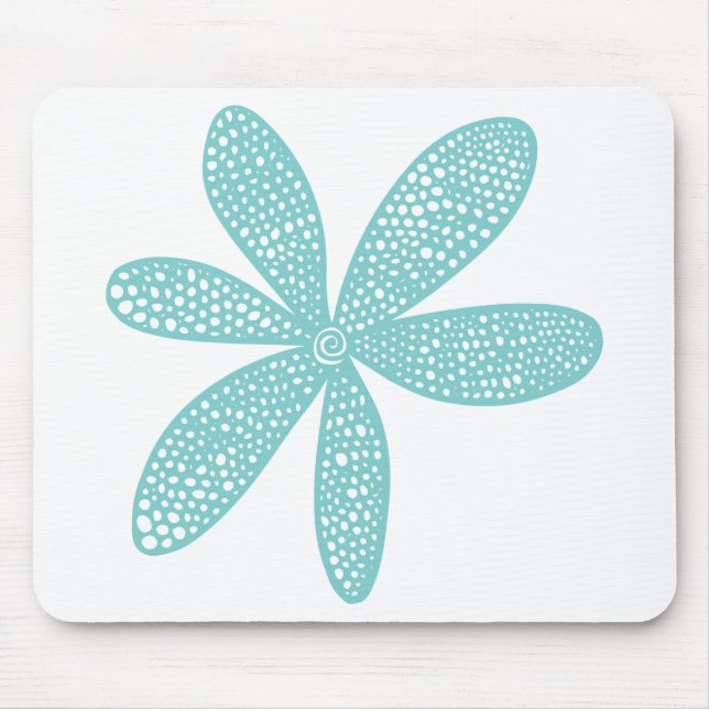 Pretty Flower - Light Blue Green Mouse Mat (Front)
