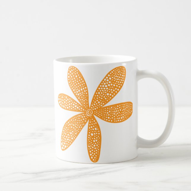 Pretty Flower - Light Orange Coffee Mug (Right)