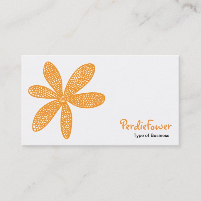 Pretty Flower - Light Orange FF9933 Business Card (Front)
