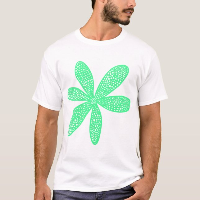 Pretty Flower - Mint Green T-Shirt (Front)