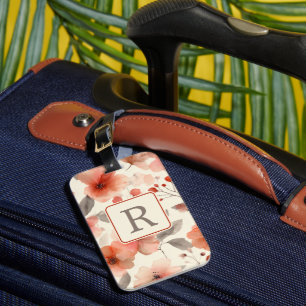 Pretty Flower Monogram Template Personalized Luggage Tag
