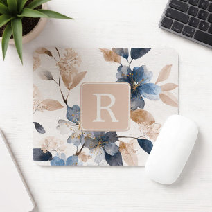 Pretty Flower Monogram Template Personalized Mouse Mat
