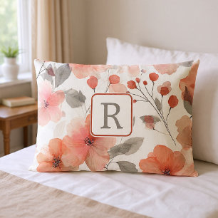 Pretty Flower Monogram Template Personalized Pillowcase