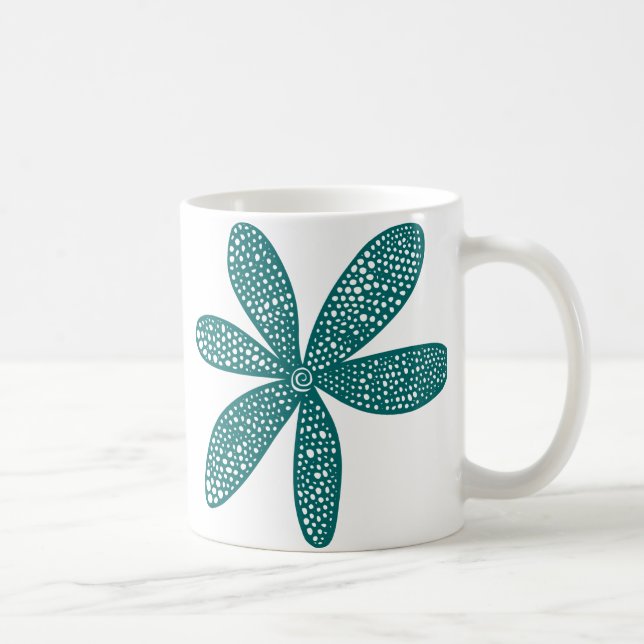 Pretty Flower - Moss Green Coffee Mug (Right)