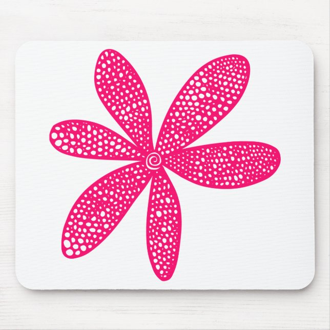 Pretty Flower - Neon Red Mouse Mat (Front)