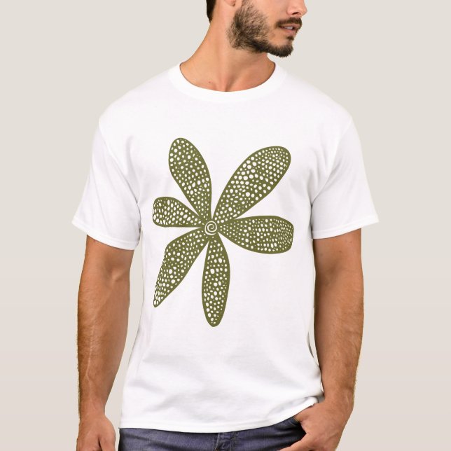 Pretty Flower - Olive Drab T-Shirt (Front)