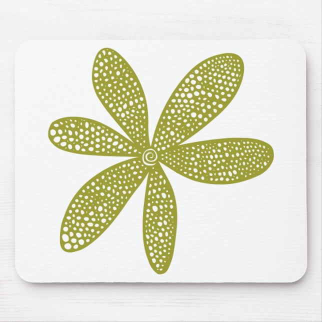 Pretty Flower - Olive Mouse Mat (Front)