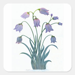PRETTY FLOWER ON SQUARE STICKER