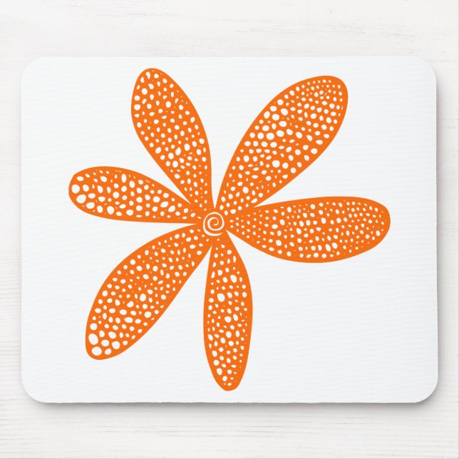 Pretty Flower - Orange Mouse Mat (Front)