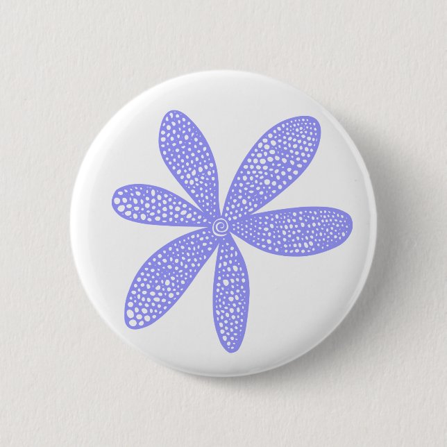 Pretty Flower - Pastel Blue on White 6 Cm Round Badge (Front)