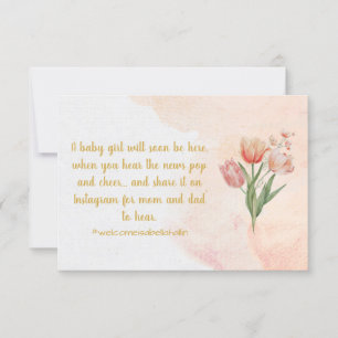 Pretty Flower Pregnancy Announcement Card