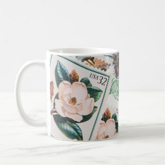 Pretty flower stamp collection coffee mug