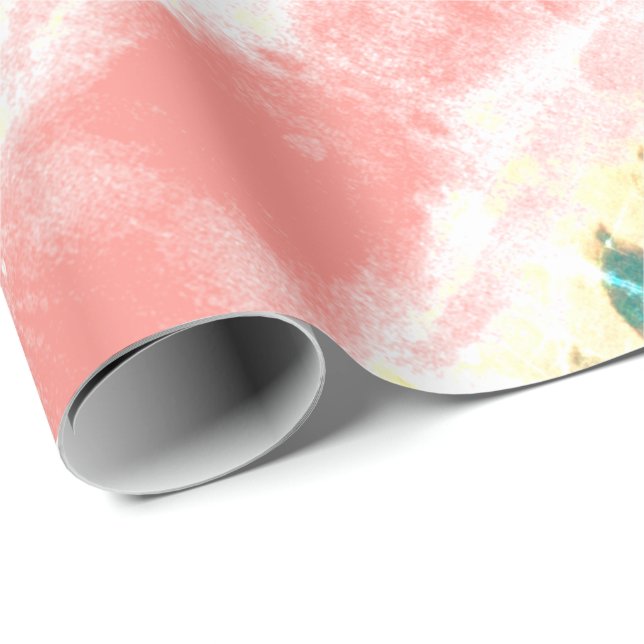 Pretty Flowered Coral Wrapping Paper (Roll Corner)
