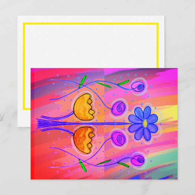 Pretty Flowers Abstract Background Postcard (Front/Back)