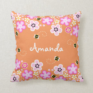 Pretty Flowers and Bees pillow