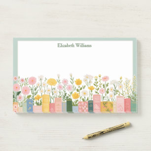Pretty Flowers and Books Post-it Notes