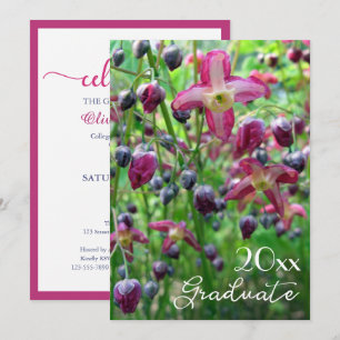 Pretty Flowers and Buds Graduation Invitation