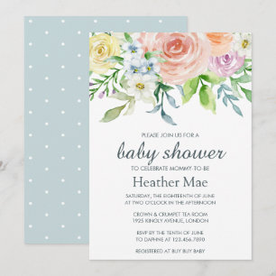 Pretty Flowers Baby Shower Invitation