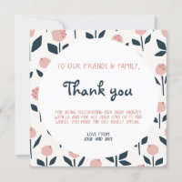 Pretty flowers baby shower thank you card