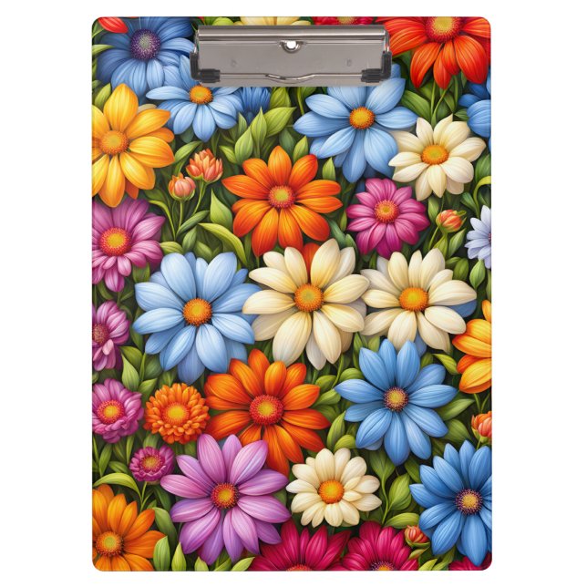 Pretty flowers, brightly colored, clipboard (Front)
