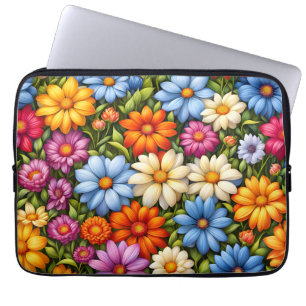 Pretty flowers, brightly colored, laptop sleeve
