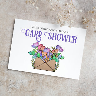 Pretty Flowers Card Shower by Mail Invitation