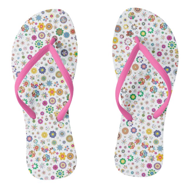 Pretty flowers - colourful Flip Flops (Footbed)