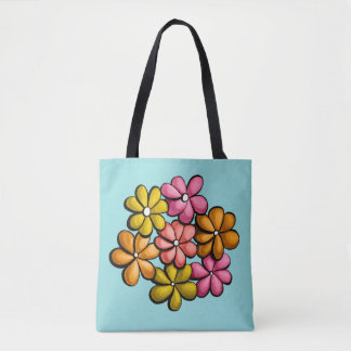 Pretty Flowers Colourful Girly Tote Bag