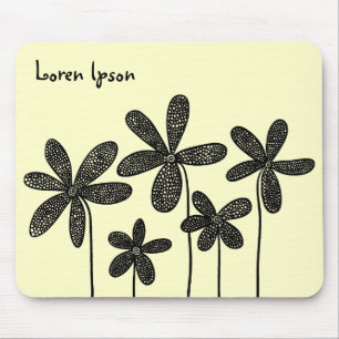 Pretty Flowers - Cream Mouse Mat