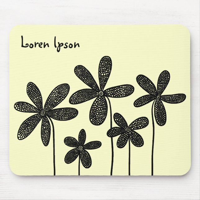 Pretty Flowers - Cream Mouse Mat (Front)